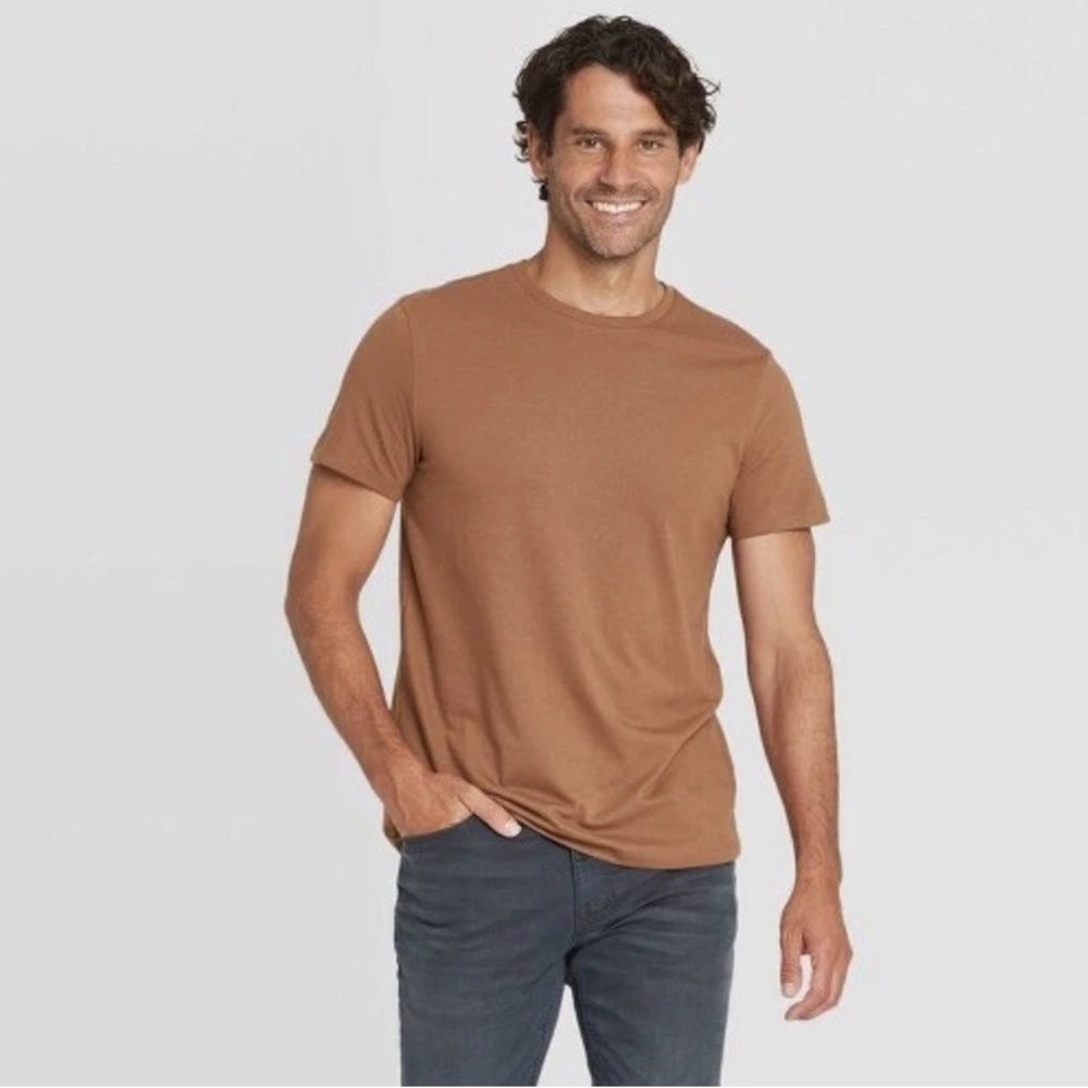 Target Goodfellow & Co. Standard Short Sleeve Crew Cut T-Shirt Brown XXL NWT